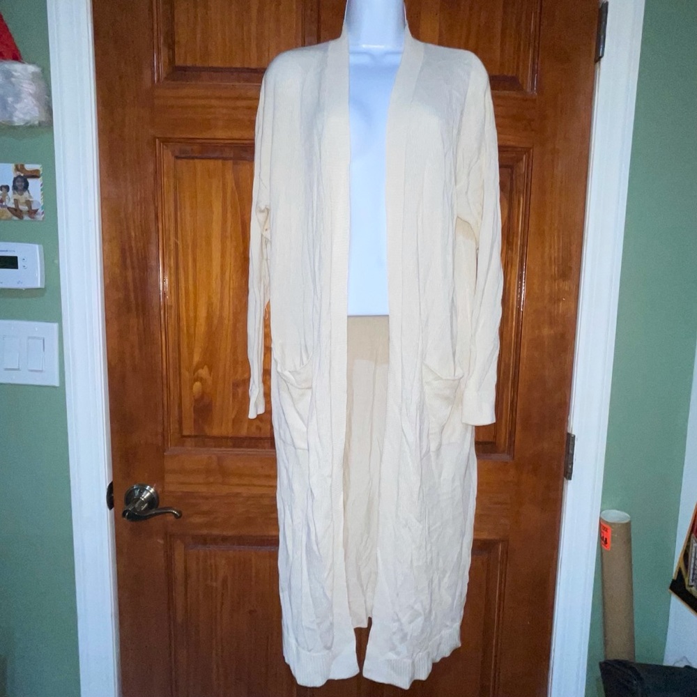LOFT Cream Long Cardigan